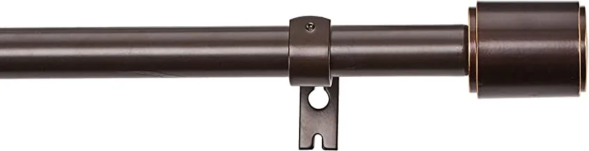 Amazon Basics 2.54 CM Curtain Rod with Cap Finials, 1.83 M to 3.66 M, Dark Bronze (Espresso)