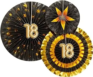 Neviti Glitz and Glamour Pinwheels for 18th Birthday, Black/Gold