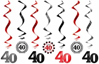 Party Deco 40th Birthday Swirls Decoration Cutout