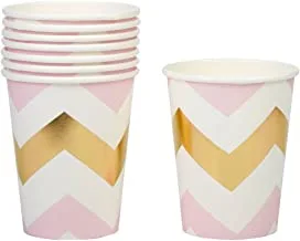 Neviti Chevron Pattern Party Cup 8-Pieces, Pink