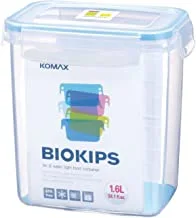 Komax Biokips Rectangular Food Storage Container with Lid, 1.6 Liter Capacity