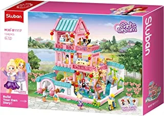 Sluban Girl's Dream Series - Chinese Style Villa 2 Building Blocks 1342 PCS with 10 Mini Figuers - For Age 6+ Years Old