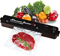 Vacuum Sealer, Hands-Free Vacuum Sealer for Food Preservation, Smart Food Sealer with One-Touch Operation, Led Indicator Light, Easy to Clean Food Vacuum Sealer,10 Pcs Vacuum Bags Included -Black
