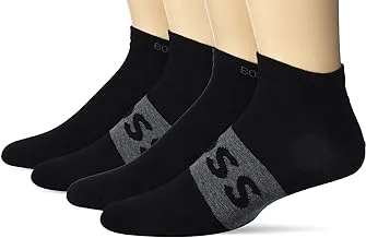 Hugo Boss mens 2 Pack Big Logo Ankle Socks, Black, 7-13, One Size
