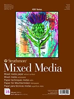 Strathmore 400 Series Mixed Media Pad, 22.9 cmx30.5 cm, White, 15 Sheets