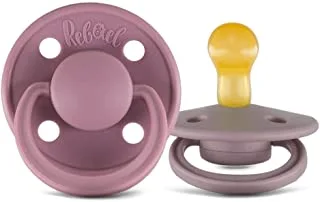 Rebael Mono Natural Rubber Round Pacifier Size 1 - Baby 0-6M (1-pack) - Plum