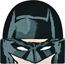 Concept One DC Comics Batman Roll Down Cuff Beanie Hat, Black, One Size, Black, One Size