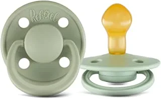 Rebael Mono Natural Rubber Round Pacifier Size 2 - Baby 6M+ (1-pack) - Laurel