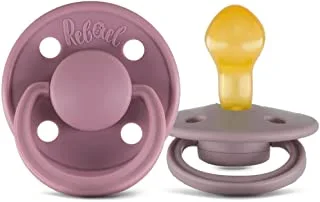 Rebael Mono Natural Rubber Round Pacifier Size 2 - Baby 6M+ (1-pack) - Plum