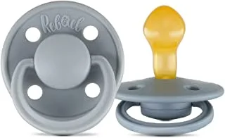 Rebael Mono Natural Rubber Round Pacifier Size 2 - Baby 6M+ (1-pack) - Pewter