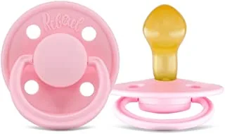 Rebael Mono Natural Rubber Round Pacifier Size 2 - Baby 6M+ (1-pack) - Sweet Pink