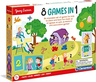 Clementoni Young Learners- 8 Games in 1 Educational Game- For Age 3+ Years Old