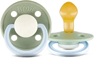 Rebael Fashion Natural Rubber Round Pacifier Size 2 - Baby 6M+ (1-pack) - Cloudy Pearly Elephant