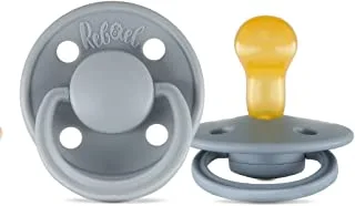 Rebael Mono Natural Rubber Round Pacifier Size 1 - Baby 0-6M (1-pack) - Pewter