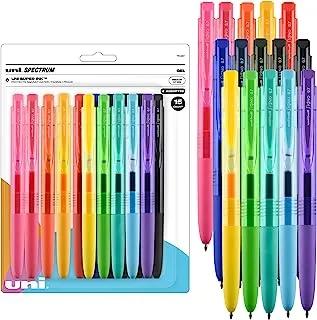 Uniball Signo Spectrum Retractable Gel Pen, 15 Assorted Pens, 0.7mm Medium Point Gel Pens| Office Supplies, Ink Pens, Colored Pens, Fine Point, Smooth Writing Pens, Ballpoint Pens