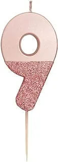 Talking Tables Rose Gold Glitter Number Candle 9