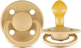 Rebael Mono Natural Rubber Round Pacifier Size 2 - Baby 6M+ (1-pack) - Almond
