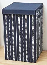 سلة الغسيل سلة الغسيل سلة تخزين قابلة للطي ، سلال غسيل الملابس القابلة للطي مع مقبض وغطاء للمنزل والمبيت (34x34x53) سم