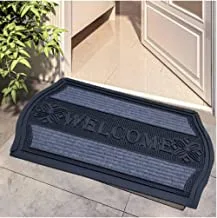 hihomey Front Door Mat, Rubber Non Slip Backing Door Mats, Washable Carpet for Outdoor Front Porch/Kitchen/Bedroom/Entryway,Black/Grey,(75x45cm),MT-40-3