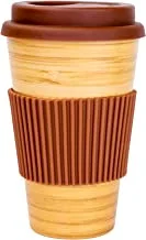 كوزين آرت - فلورنسا - كوب قهوة قابل لإعادة الاستخدام من ألياف الخيزران صديق البيئة للسفر مع غطاء سيليكون 380 مل