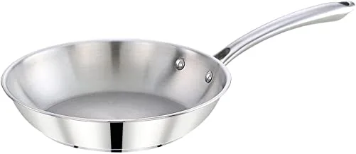 Bohara Kitchen Utensils Indian Style Frying Pan, 28 cm Diameter, Stainless Steel, 118968