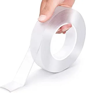 ECVV Double Sided Tape Heavy Duty(, 3Cm X 3M X 2Mm) Multipurpose Wall Tape Adhesive Strips Removable Mounting Tape, REUSable Strong Sticky Transparent Tape Gel.