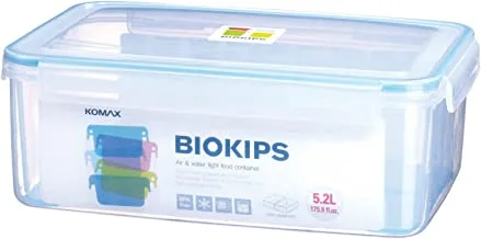 Komax Biokips Rectangular Food Storage Container with Lid, 5 Liter Capacity