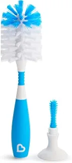Munchkin Deluxe Bottle and Teat Brush with Textured, Easy-Grip Handle, Blue, 90 g