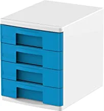 Cosmoplast 4 Tiers File Cabinet A4 Drawers, Light Blue