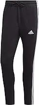 Adidas essentials single jersey tapered open hem 3-stripes joggers pants for men, BLACK WHITE, L