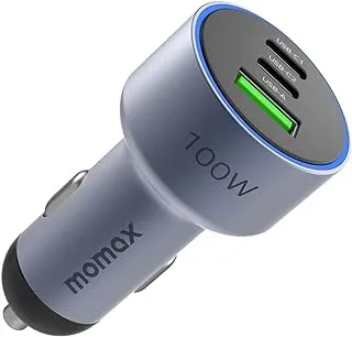 Momax MoVe 100W triple-port car charger, support PD 100W (Space grey)
