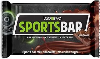 Laperva Sports Bar - Protein Bar - Milk Chocolate - Gluten Free, Low Calories, No Added Sugar - Pack of 12