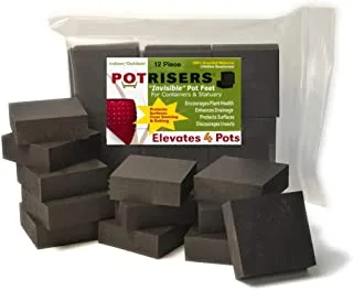 Potrisers (Size Large -12 Pack) - Invisible Pot Feet to Elevate up to 4 Flower Plant Planters or Statues | Perfect for Patios, Decks, Gardens, and Greenhouses - Made in the USA