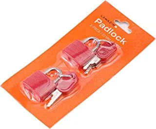 Lawazim PadLock with two plastic handle keys 2 Piece padlocks & Hasps Combination Padlocks Luggage Locks Padlocks Hasps Keyed Padlocks Orange Size 23mm K10365