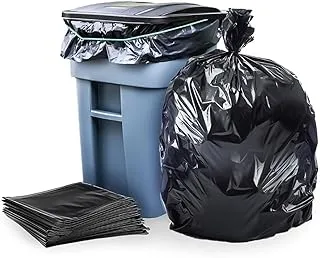 Plasticplace 95-96 Gallon Garbage Can Liners │ 2 Mil │ Black Heavy Duty Trash Bags │ 61” x 68”, 25 Count