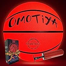 OMOTIYA LED Light Up Basketball – Glowing Basketball with Pump Batteries, Glow in The Dark Basketball, Official Size Night Ball for Indoor and Outdoor - Basketball for Teen Boy