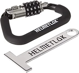 Helmetlok 4104 قفل خوذة بتصميم حلقة تسلق وإطالة أسود