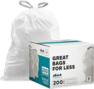 Plasticplace simplehuman (x) Code P Compatible Drawstring Garbage Liners 13-16 Gallon, 23.75