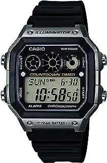 ساعة كاسيو الرجالية AE-1300WH-8AVCF Illuminator Digital Display كوارتز ساعة سوداء ، سوداء ، رقمية ، حركة كوارتز