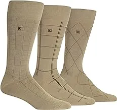 Chaps mens Classic Dress Crew Socks - 3 Pair Pack - Pattern and Solid Color Designs Dress Sock