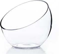 WGV Clear Slant Cut Bowl Glass Vase, Glass Terrarium, Candy Dish, Floral Glassware, Slant Open: 7