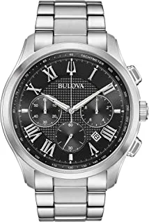 Bulova Classic Chronograph Mens Watch, Stainless Steel, Silver-Tone (Model: 96B288), One Size