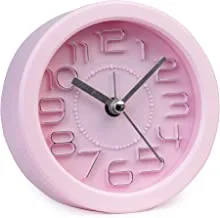 Home Alarm Round Analog Clock, 10.5 cm - PINK, PINK, AA, Classic
