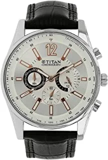 Titan Men's Quartz Watch with Analog Display and Leather Bracelet 9322SL01
