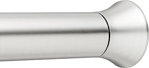 Amazon Basics Tension Curtain Rod, Adjustable 91.4 to 137.1 cm Width - Nickel, Classic Finial