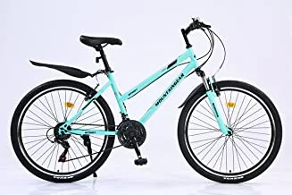 MOUNTAIN GEAR Lady Sports Bike 26inch with 7 Gears Road bike, City bike, Mountain Bicycle, Mech Disk Brakes, MTB Suspension cycle, Adjustable Seat Heights, Unisex Bicycle Adult-GREEN