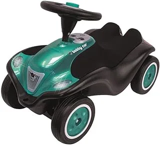 BIG-Bobby Car Next Deluxe Variant, Children's Vehicle with LED Front Headlight, Whisper Tyres and Soft Seat, Maximum Load 50 kg, Ride-On Vehicle for Children from 1 Year, Turquoise