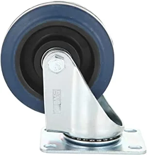 BMB Tools Blue Rubber Medium Duty Caster Plate Swivel 3 Inch | Steel Fixture 2.3MM | Bottom 3.0MM Swivel Plate |Industrial & Scientific|Material Handling Products|Rubber Caster| Wheel