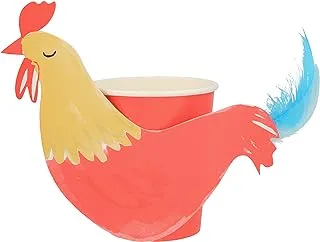 Meri Meri on The Farm Rooster Party Cup Set 8-Pieces, 9 oz Capacity