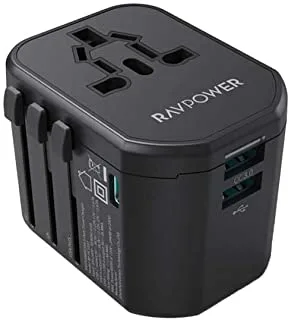 RAVPower 20W PD Pioneer Global Version 3-Port Travel Charger, Black